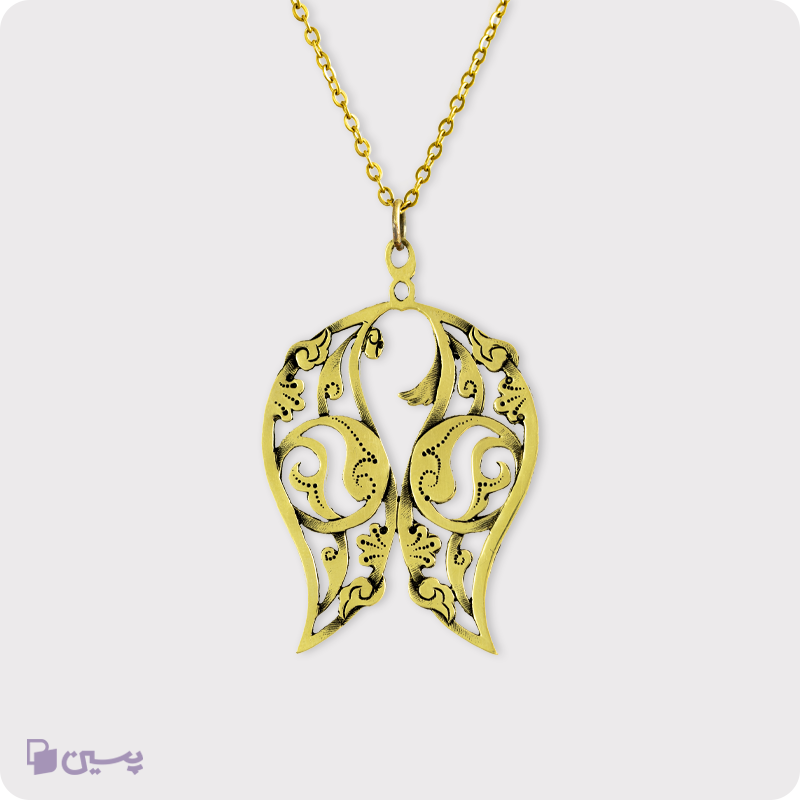 گردنبند برنجی طرح خلاء ماهی