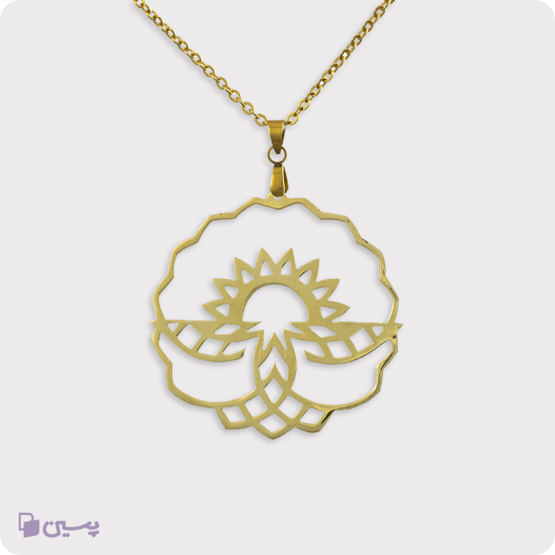 گردنبند برنجی طرح پرواز و غروب