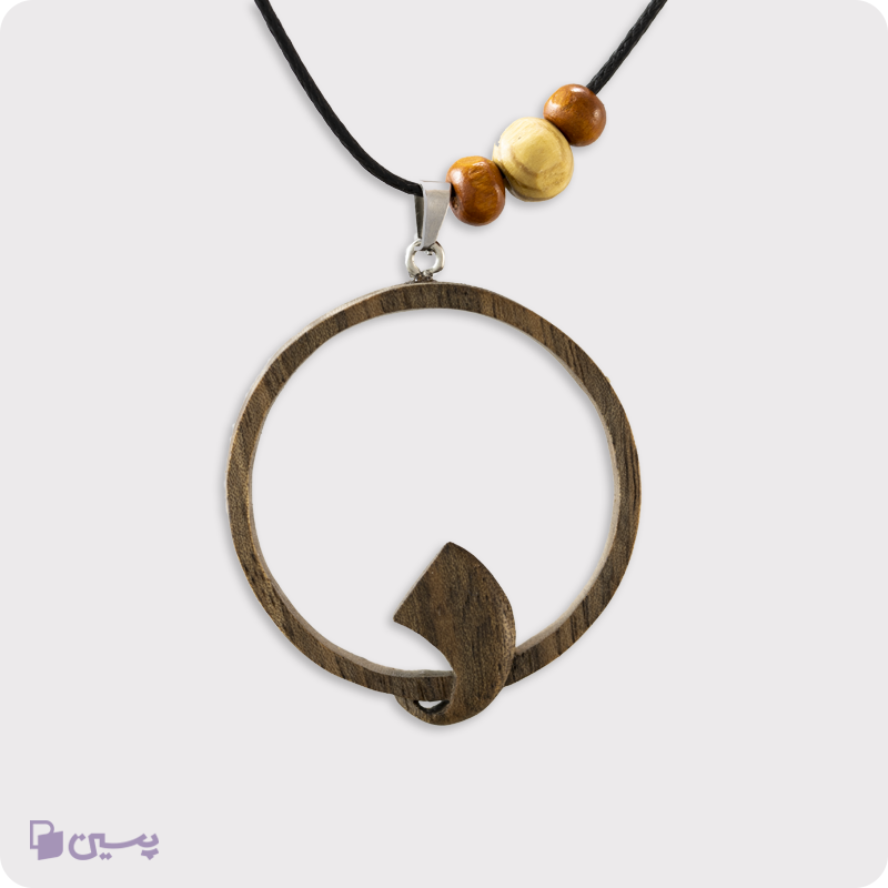 گردنبند چوبی طرح گاه فراموشی کد 01