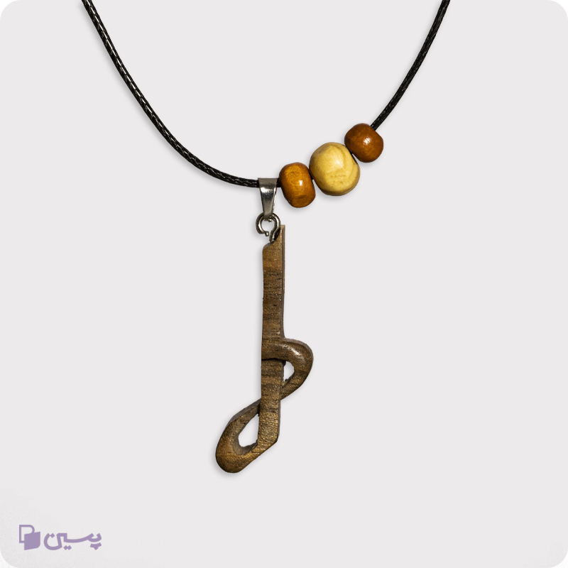 گردنبند چوبی طرح دل