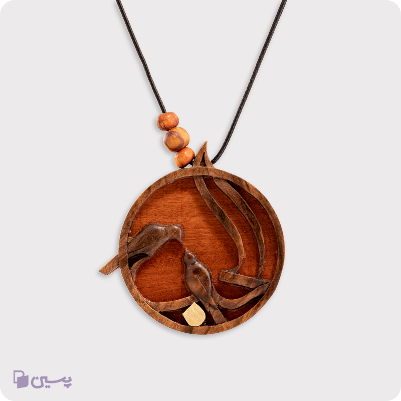 گردنبند چوبی طرح الحب