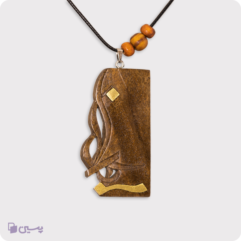 گردنبند چوبی طرح خیال