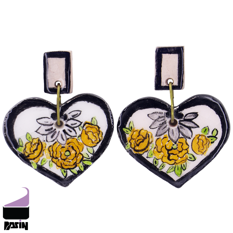 گوشواره سرامیکی طرح دل کد 1