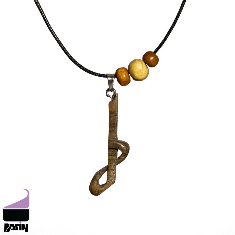 گردنبند چوبی دل