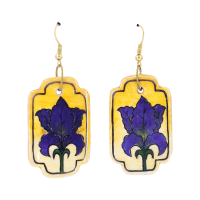 گوشواره سرامیکی طرح زنبق کبود