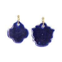 گوشواره سرامیکی طرح تا‌به‌تای لاجوردی