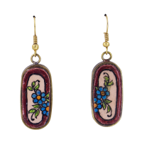 گوشواره سرامیکی طرح مینای آبی