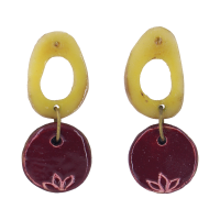 گوشواره سرامیکی طرح گل نیلوفر