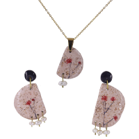 نیم ست سرامیکی طرح گل و سنگ