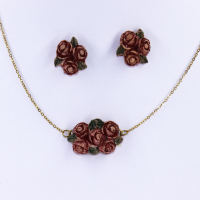 نیم ست سرامیکی طرح رز قرمز