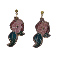 گوشواره سرامیکی طرح گل ریحان