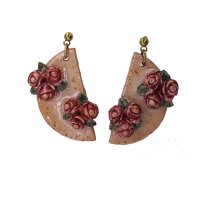 گوشواره سرامیکی طرح گلدان سوری