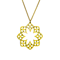 گردنبند برنجی طرح روزنه های امید از مجموعه شمسه