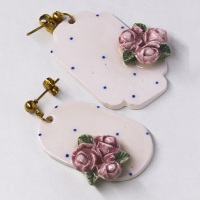 گوشواره سرامیکی طرح نقطه نقطه