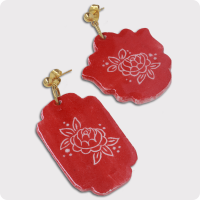 گوشواره سرامیکی طرح یاقوت