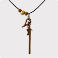 گردنبند چوبی طرح سکوت