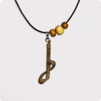 گردنبند چوبی طرح دل