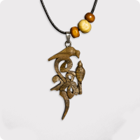 گردنبند چوبی طرح همدم کد 02