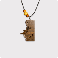 گردنبند چوبی طرح نیاز