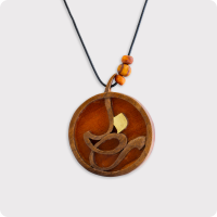 گردنبند چوبی طرح اسم رضا